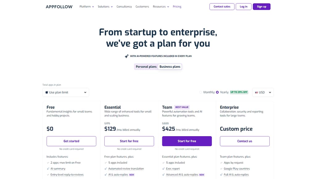 AppFollow Pricing