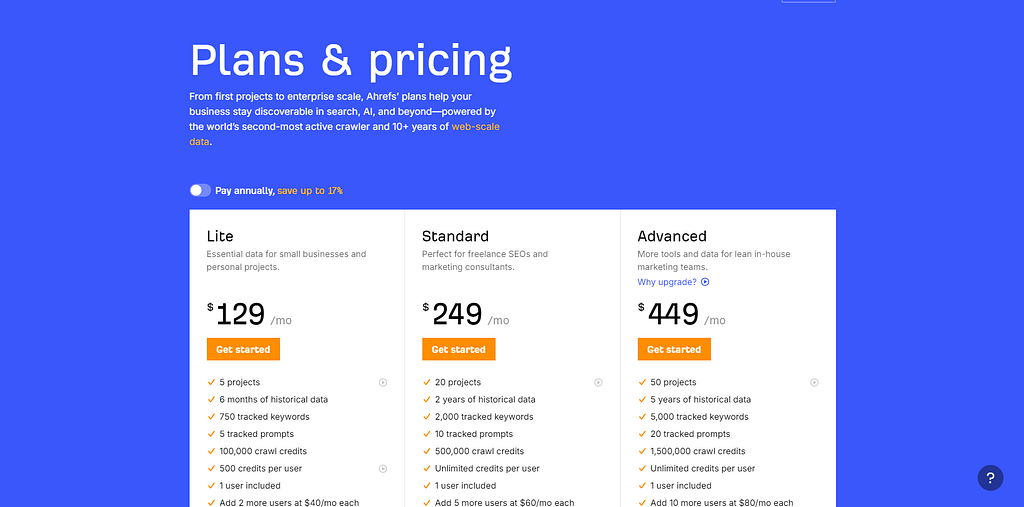 Ahrefs Pricing