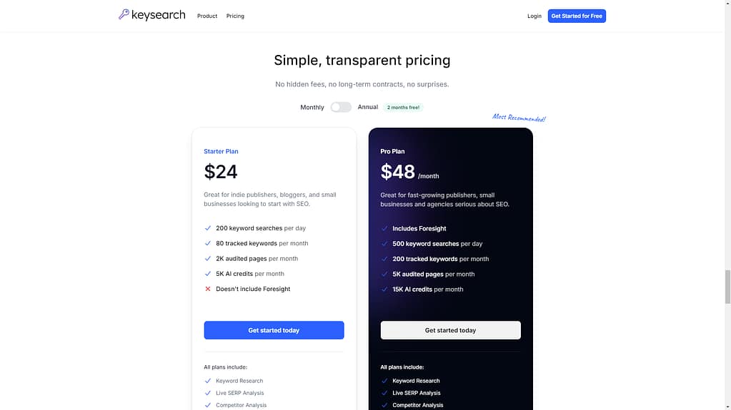 Keysearch Pricing