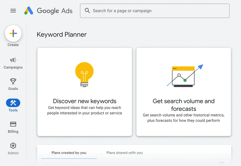 Google keyword planner min